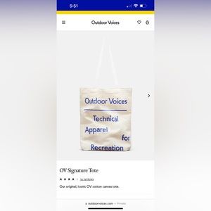 Outdoor Voices Canvas Tote Bag